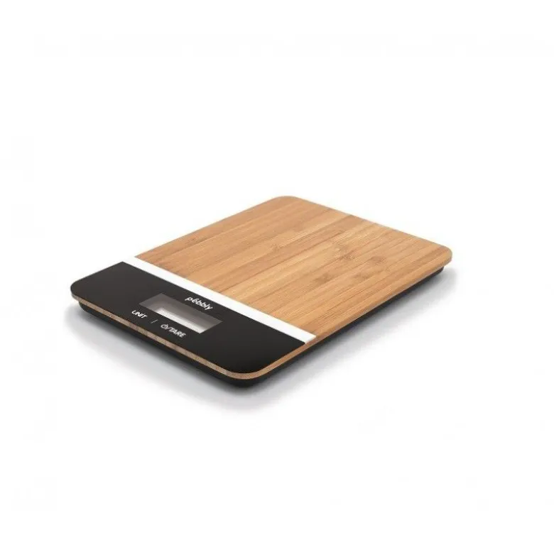 Balance de cuisine noir et bambou - Pebbly