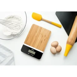 Balance de cuisine noir et bambou - Pebbly