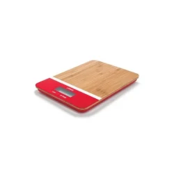 Balance de cuisine rouge et bambou - Pebbly