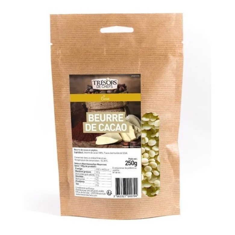 Beurre de cacao 250g - Trésors de Chefs