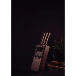 Bloc à Couteaux + 3 Couteaux de Cuisine Inox et Bois Black - Tramontina