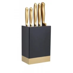 Bloc couteaux 5 pièces inox laiton - MasterClass