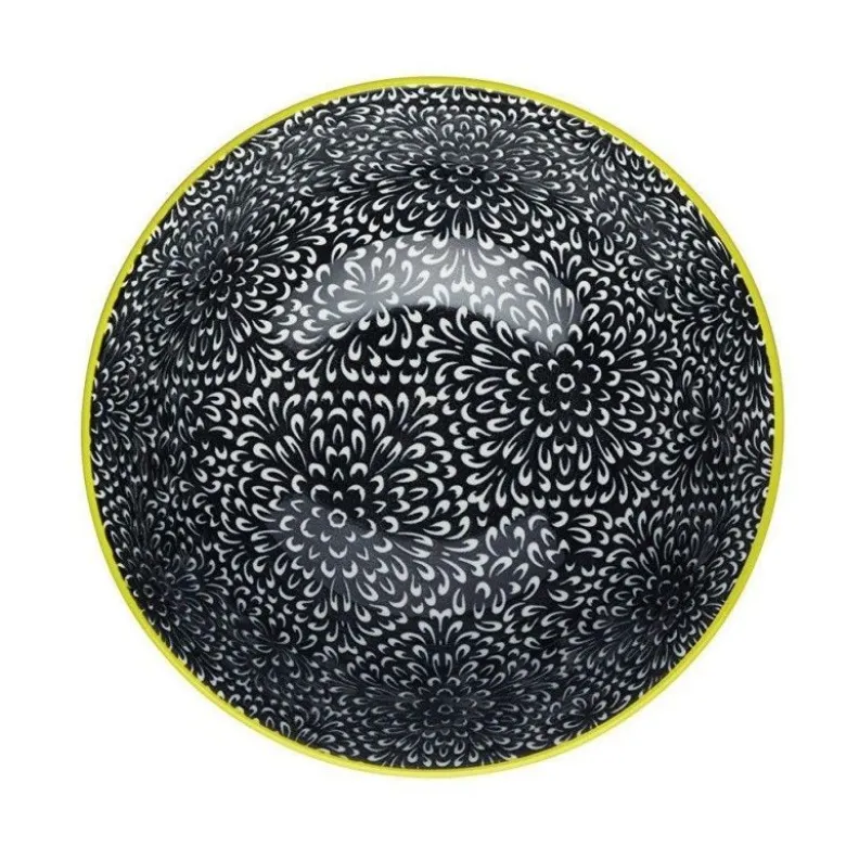 Bol Buddha Bowl céramique fleur noir - Kitchen Craft