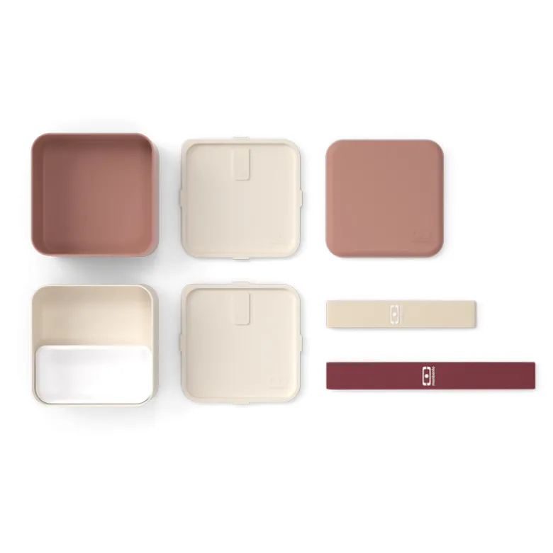 Boîte bento MB Square rose Moka - Monbento