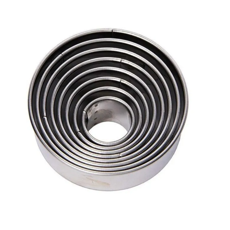 Boîte à découpoirs ronds avec bords roulés en inox (x8) - Gobel