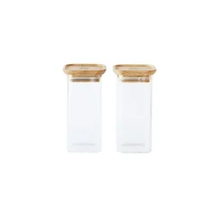 Boîtes conservation verre et bambou 320ml x2 - Pebbly