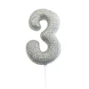Bougie anniversaire argentée Chiffre 3 - Anniversary House