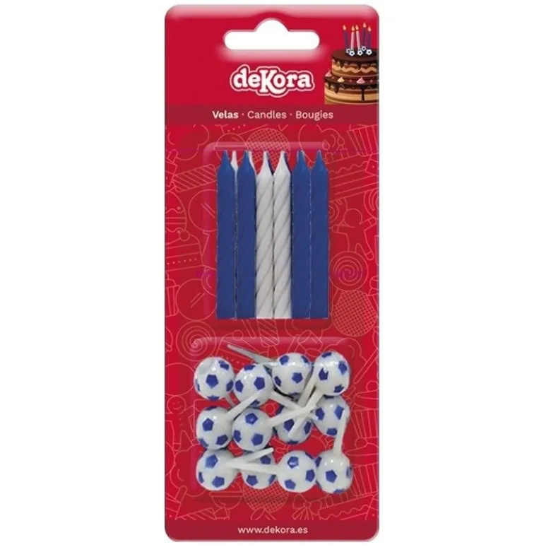 Bougie anniversaire Football x12 - DeKora