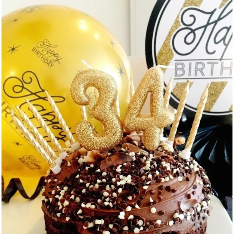 Bougie anniversaire Or Chiffre 3 - Anniversary House