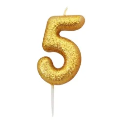 Bougie anniversaire Or Chiffre 5 - Anniversary House