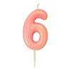 Bougie anniversaire Rose Chiffre 6 - Anniversary House