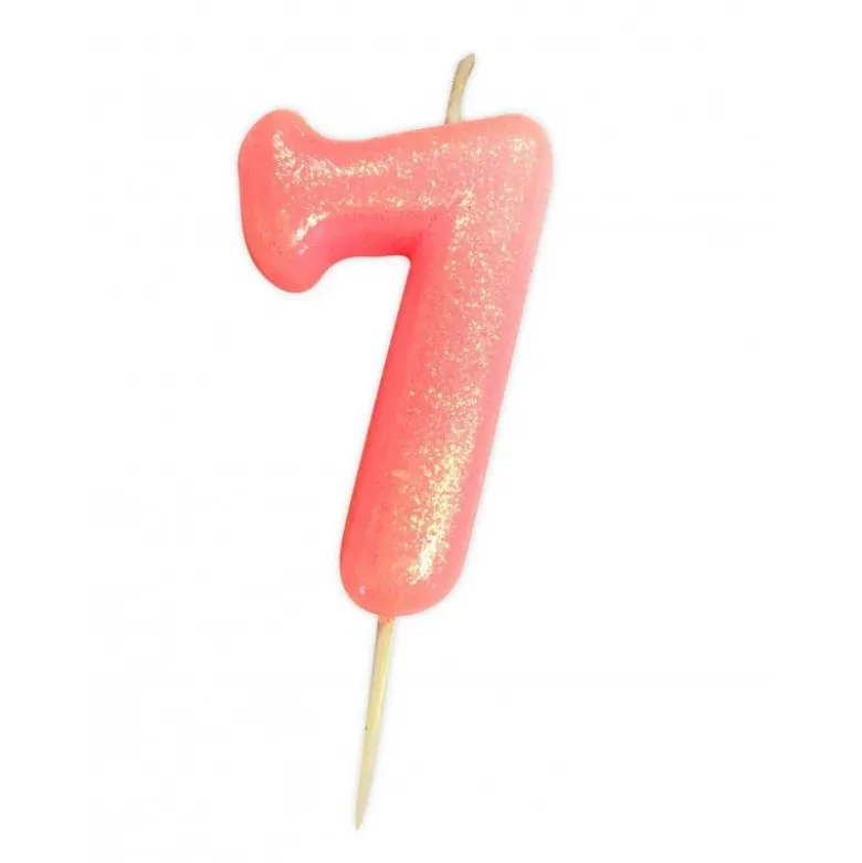 Bougie anniversaire Rose Chiffre 7 - Anniversary House