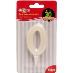 Bougie chiffre 0 fluorescente - DeKora