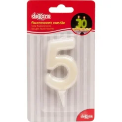 Bougie chiffre 5 fluorescente - DeKora