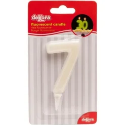 Bougie chiffre 7 fluorescente - DeKora
