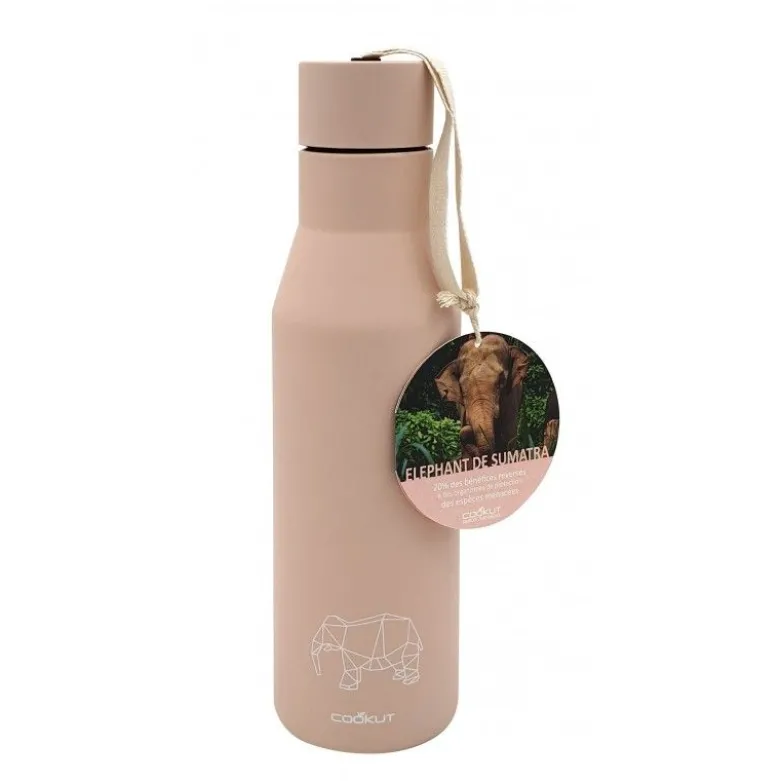 Bouteille isotherme animaux rose - Cookut