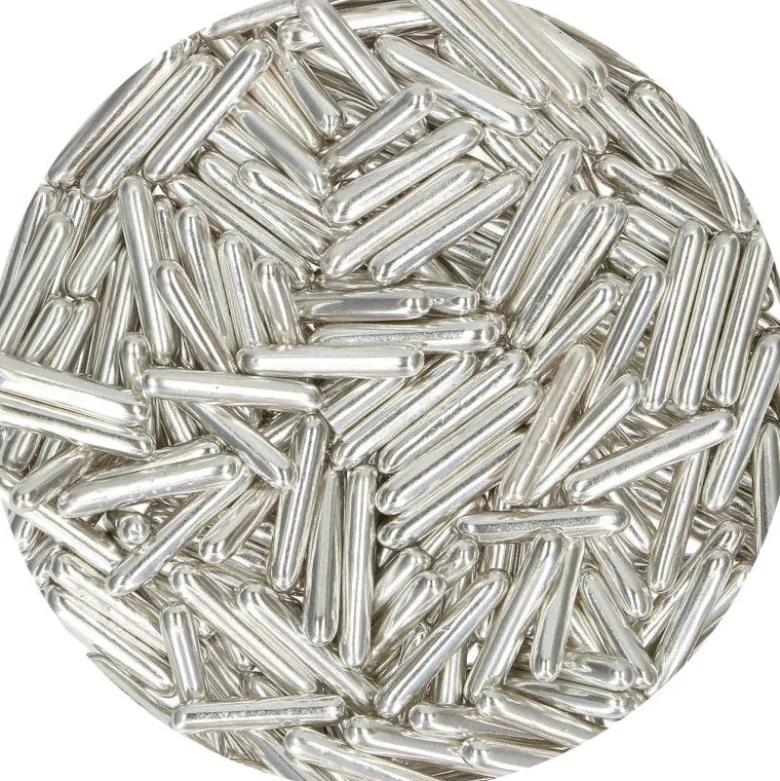 Bâtons de sucre métalliques Argent 70g - FunCakes