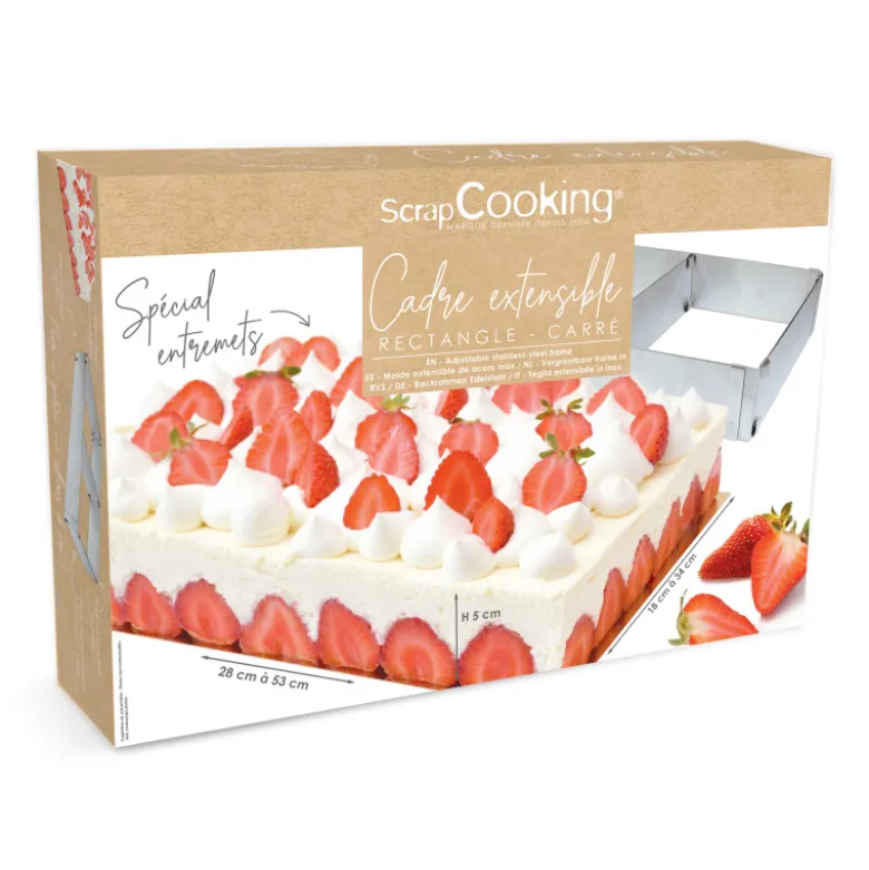 Cadre à pâtisserie inox extensible avec séparateur - ScrapCooking