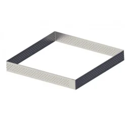 Cadre à tarte perforé carré 8cm Valrhona - De Buyer