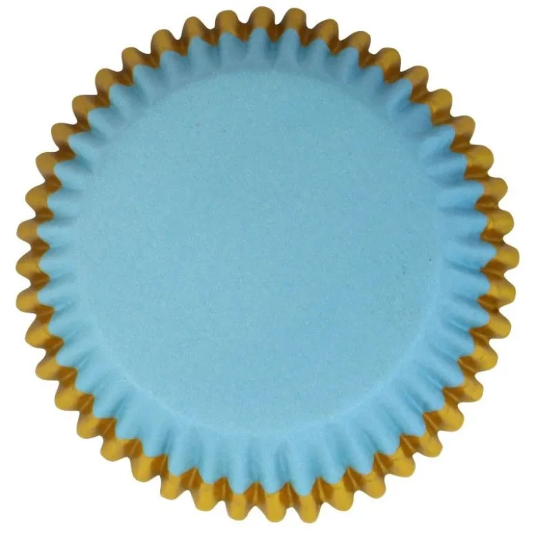 Caissette cupcake bleue et dorée x30 - PME
