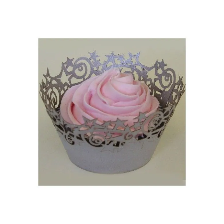 Caissette cupcake dentelle argent x12 - PME