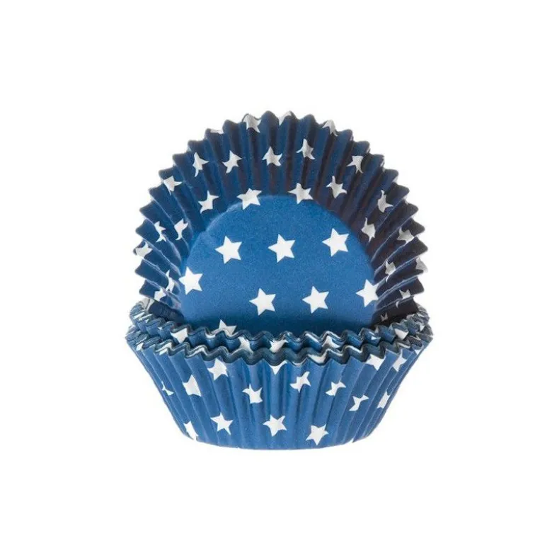 Caissette cupcake étoile bleu x50 - House of Marie