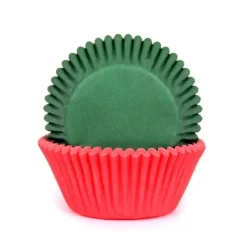 Caissette cupcake vert et rouge x50 - House Of Marie
