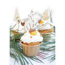 Cake topper bois Forêt enchantée x4 - ScrapCooking