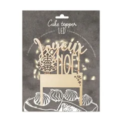 Cake Topper LED Joyeux Noël bois - ScrapCooking