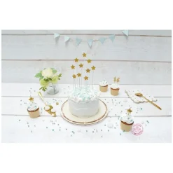 Cake Toppers étoiles dorées x10 20cm - ScrapCooking