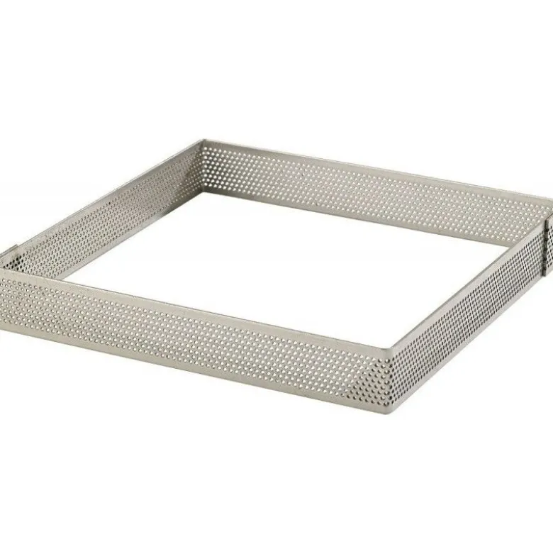 Carré perforé inox 7,5cm H2cm