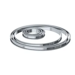 Cercle a tarte bord roulé perforé 10cm - De Buyer