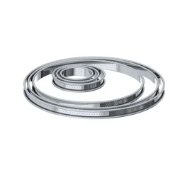 Cercle a tarte bord roulé perforé 28cm - De Buyer