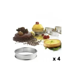Cercle a tartelette inox rond 8cm (x4) - Patisse