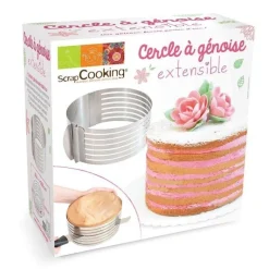 Cercle à génoise extensible inox guide coupe - ScrapCooking