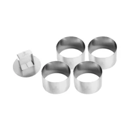 Cercle à mousse Inox 7 cm (x4) et poussoir – Gobel
