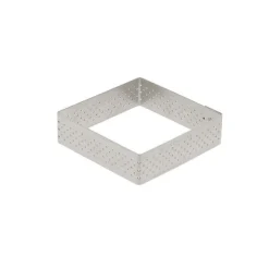 Cercle à tarte carré perforé 15cm Valrhona - De Buyer