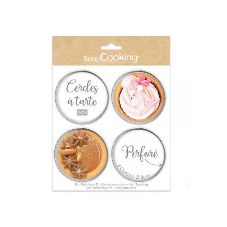 Cercle à tarte 8cm x4 - ScrapCooking