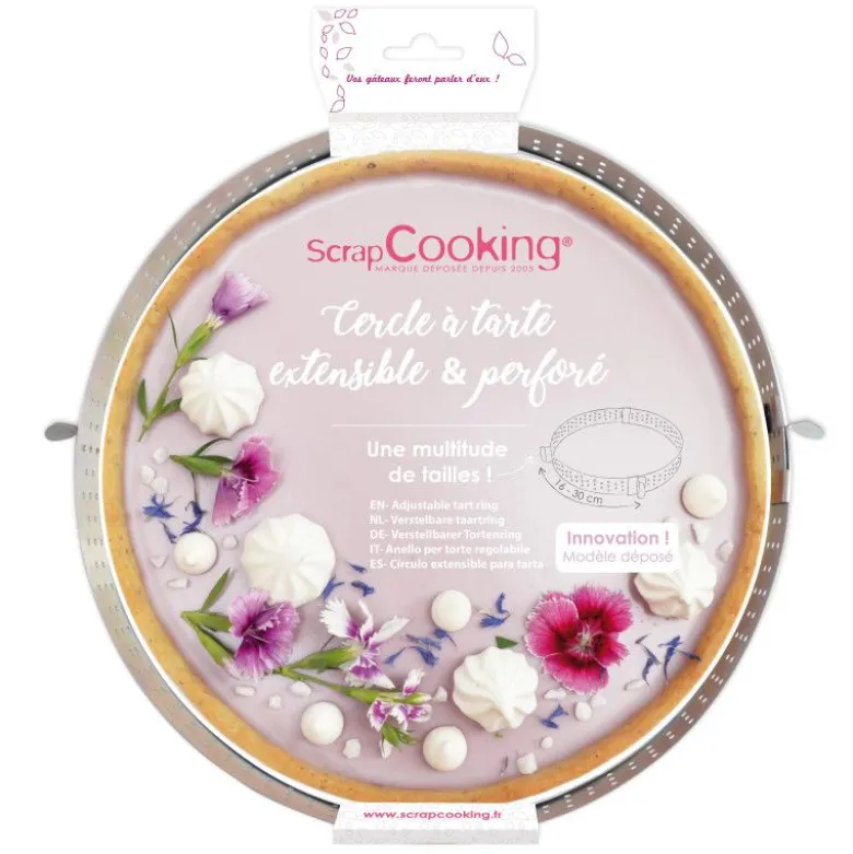 Cercle à tarte extensible perforé - Scrapcooking