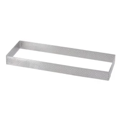 cercle à tartes rectangle perforé 25x8cm Valrhona - De Buyer