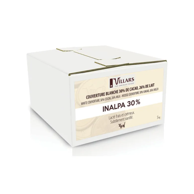 Chocolat Blanc en Pistoles Inalpa 30% 5 kg - Villars