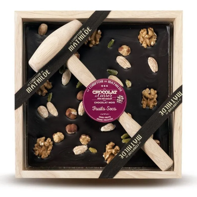 Chocolat à casser noir Fruits secs 350g - Le Comptoir de Mathilde