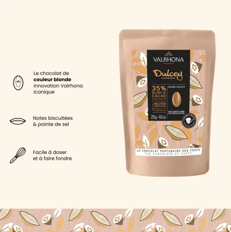 Chocolat de Couverture Blond Dulcey 35% 250g - Valrhona