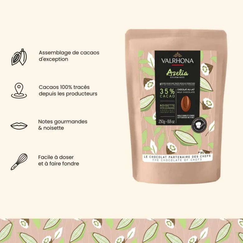 Chocolat de Couverture Lait Azelia 35% 250g - Valrhona