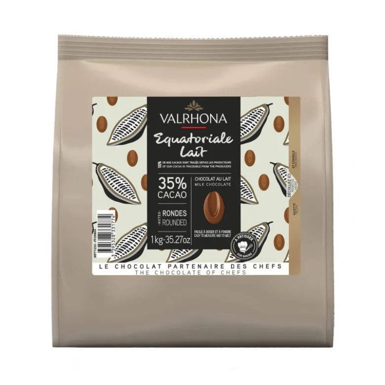 Chocolat de Couverture Lait Equatoriale 35% 1kg - Valrhona