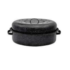 Cocotte roaster acier carbone 33cm - Graniteware