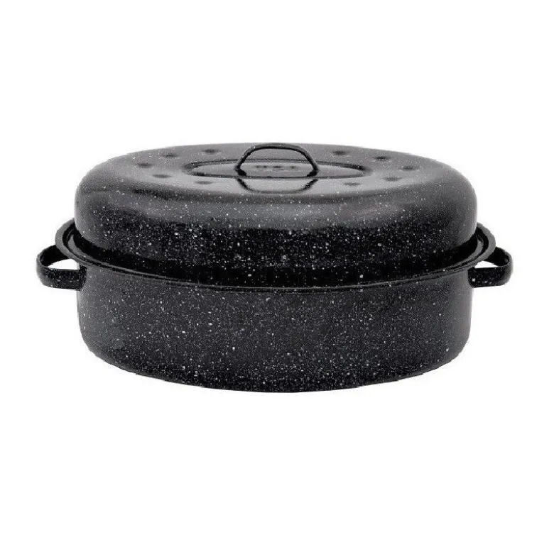 Cocotte roaster acier émaillé 38cm - Graniteware