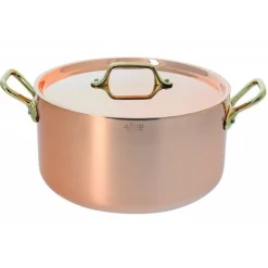 Cocotte ronde cuivre inox + couvercle 16cm De Buyer