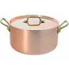 Cocotte ronde cuivre inox + couvercle 24cm De Buyer