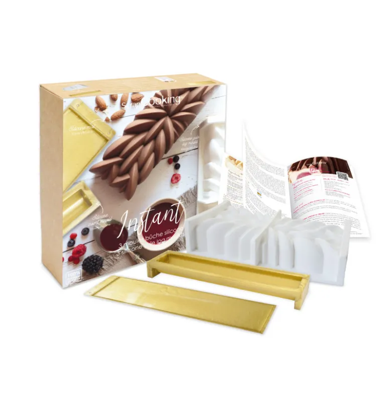 Coffret bûche instant - 3 moules de Noël avec insert - ScrapCooking